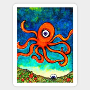 An Octopus's Garden Of Hearts Sticker